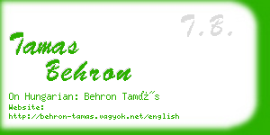 tamas behron business card